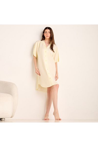 FAV Striped Notch Collar Sleepshirt