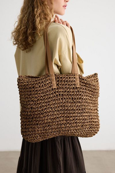 BE BLUE Brown Leather Handle Wicked Bag