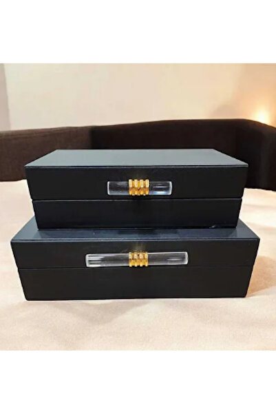 MIARIK DESIGN & DEKORASYON Dekoratif 2 Cubuklu Deri Kutu 8x16 10x20 Cm