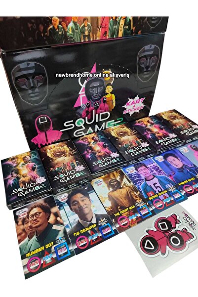 Emrah Gültekin Squid Game 2. Sezon 2025 Karakter Kart Seti | 12 Mini Kutu 72 Kart + 12 Sticker | Koleksiyonluk