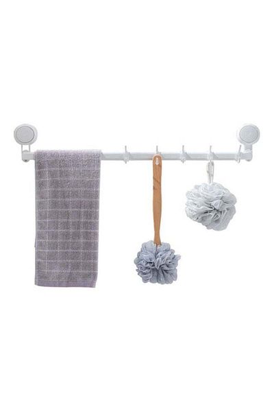 Generic Towel Holder With Hooks White 67.4cm