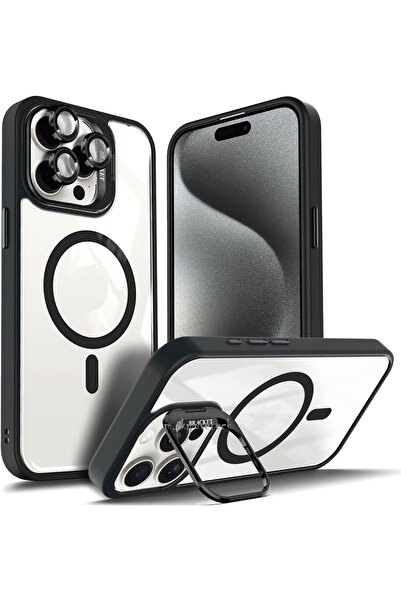 m.tk moveteck İphone 16 Pro Max Kılıf Standlı Mika Magsafe Hassas Butonlu Met...