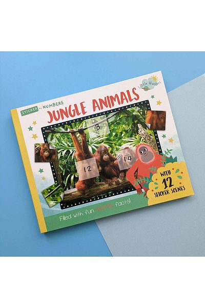 North Parade Children's book, NPP, Jungle Animals - Children's Sticker By Number Activity Book, 3+ years