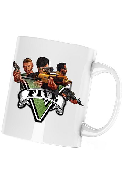 OEM Cana GTA5 Five Emblem, alba, 330 ml