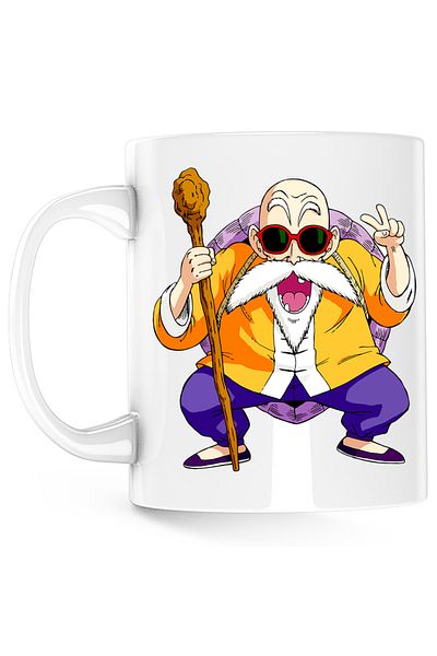 OEM Dragon Ball Z Master Roshi Sensei Professor Father-in-Law Mug, white, 330 ml