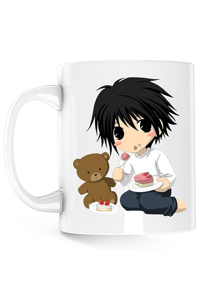 OEM Death Note Baby Detective Cake Manga Mug, white, 330 ml