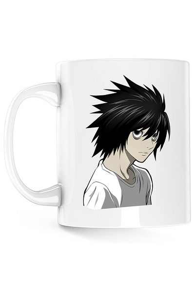 OEM L Detective Death Note Christmas Love Gift Anime Mug, white, 330 ml