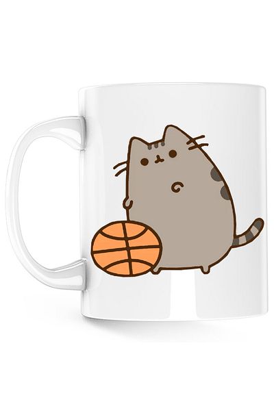 OEM Pusheen Cat Basket Ball Plus Mug, white, 330 ml