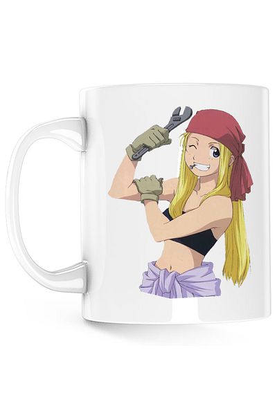 OEM Fullmetal Alchemist Winry Rockbell Auto Mechanic Mug, white, 330 ml