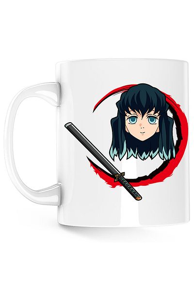 OEM Demon Slayer Muichiro Tokito Katana Mug, white, 330 ml