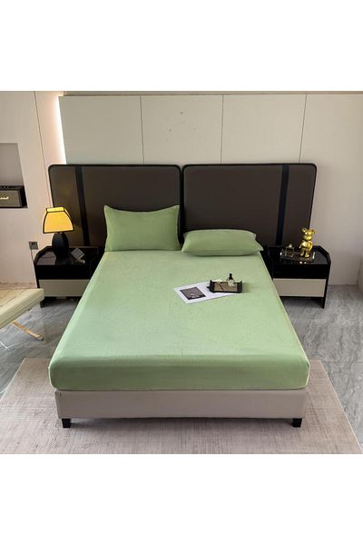 Casa New Concept 3 Piece Velvet Bed Linen Set – Fitted Sheet 232x250 + 2 Pillowcases 50x70