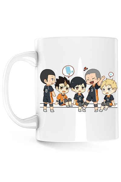 OEM Haikyuu Team Chibi Haikyu!! Volleyball Team Mug, white, 330 ml