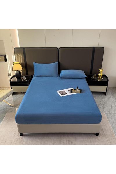 Casa New Concept 3 Piece Velvet Bed Linen Set – Fitted Sheet 232x250 + 2 Pillowcases 50x70