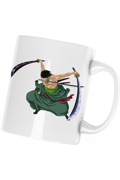 OEM Brand: Cana Roronoa Zoro One Piece Arte Martiale Cartoon, alba, 330ml