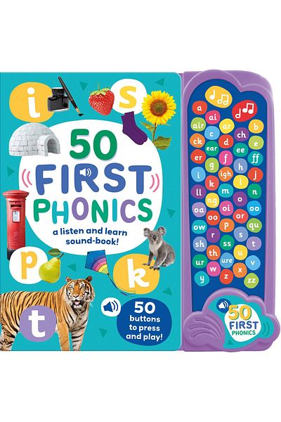 North Parade Children's book, NPP, 50 First Phonics - Children's 50 Button Sound Book, 3+ years