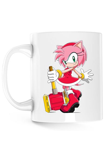 OEM Sonic Amy Rose Athlete Runner Mug, white, 330 ml