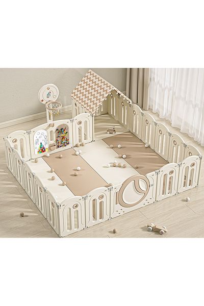 Nichiduta Garden Nichiduta Garden Moon House Coffee 240x200 cm playground fence with safety gate, playpen