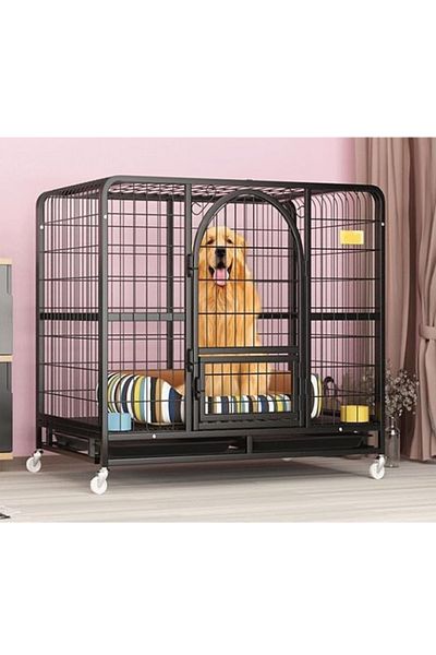 TRADE BAY قفص كبير للكلاب 43 بوصة (الأبعاد 110 × 72 × 96 سم)
