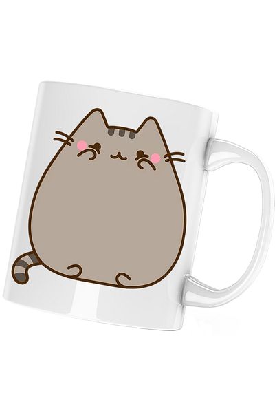 OEM Pusheen Cat Emoji Plush Love Day Mug, white, 330 ml