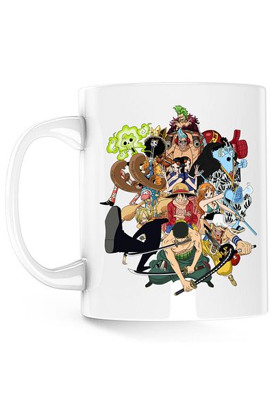 OEM All Crew Gang One Piece Pirates Crew Mug, white, 330 ml