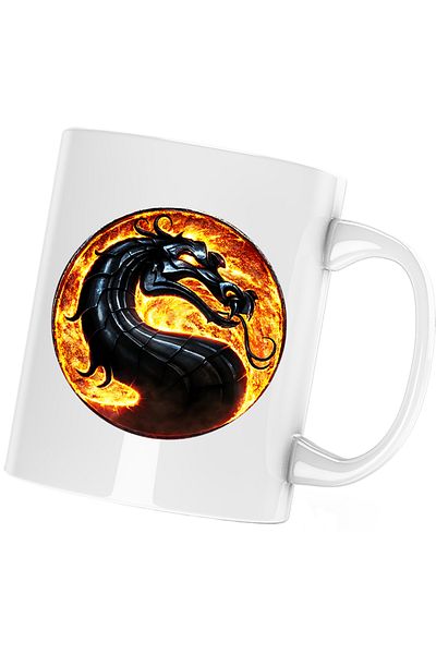 OEM Cana Mortal Kombat Sarpe Dragon Video Games Gold, alba, 330 ml