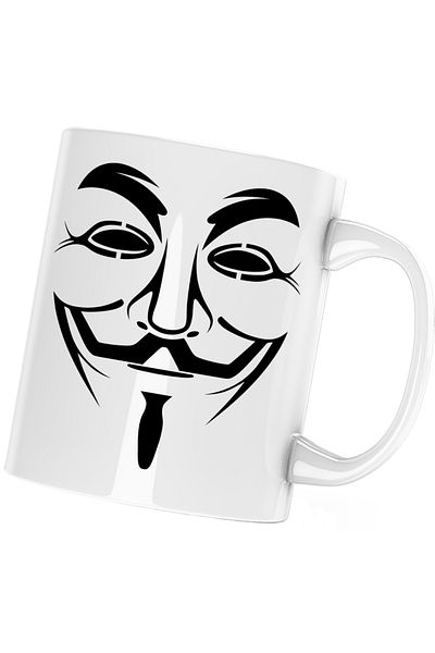 OEM Cana Anonymous Joker Fawkes Mask Gamer Anonim, alba, 330 ml