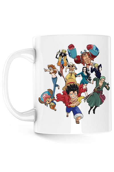 OEM Cana Straw Hat Warriors Pirates Crew One Piece Luffy, alba, 330 ml