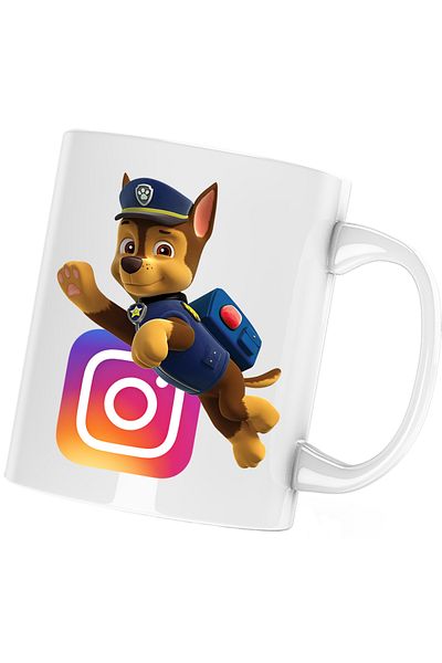 OEM Paw Patrol Instagram Creator Insta Policeman Mug, white, 330 ml