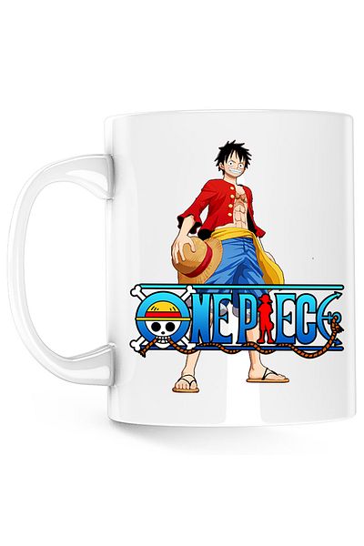 OEM One Piece Cartoon Monkey Sailor Mug, white, 330 ml