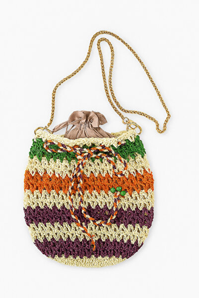 Hobi Kafe Handmade Colored Paper String Knitted Mini Phone Bag – Cloth Inner ...