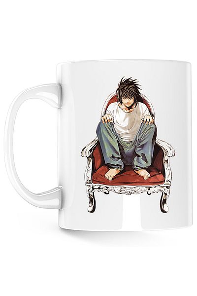 OEM Death Note L Detective Student Anime Chair Mug, white, 330 ml
