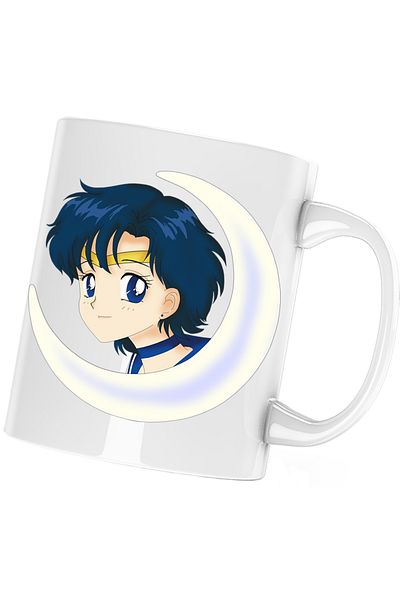 OEM Mercury Sailor Moon Anime Manga Love Mug, white, 330 ml