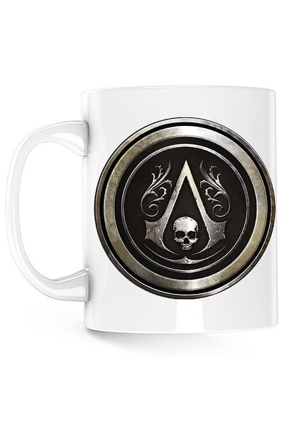 OEM Cana Assassin's Creed Silver Coin Skull, alba, 330 ml