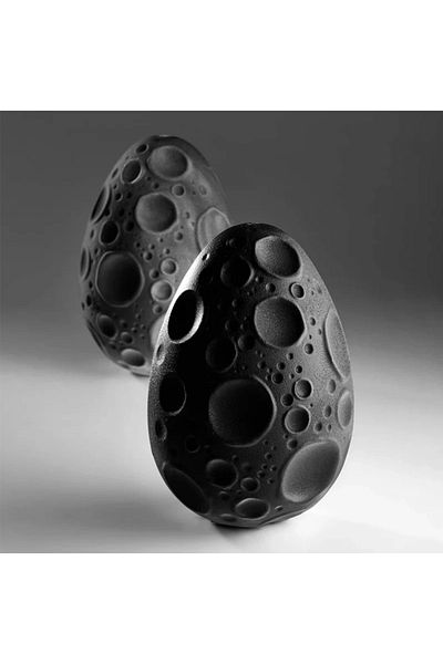 Pavoni Plastic mold for chocolate egg with moon texture, Ø140×200mm, 340 g