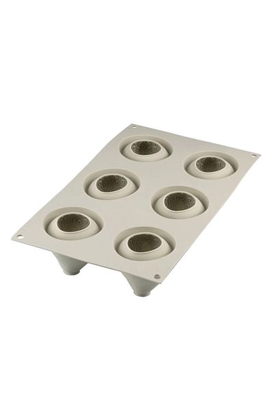 silikomart Forma Din Silicon Fructe 3d Pentru Monoportii, Capsune, Fragola 120, 6 Cavitati, Ø 59x61 Mm