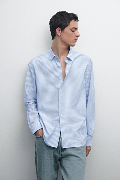 Massimo Dutti Çizgi detaylı regular fit gömlek