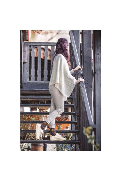 Pirin Hill Light Brown Wool Socks with Traditional Motifs