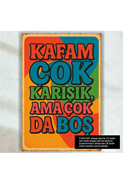 Hayat Poster Zbunjen sam, smešno, humoristično, retro drveni poster sa zidnim...