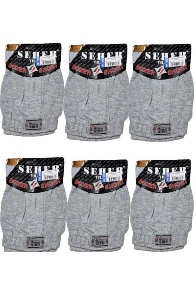 Seher Pack of 6 Star Cotton Combed Cotton Buttoned Men's Boxers Gray