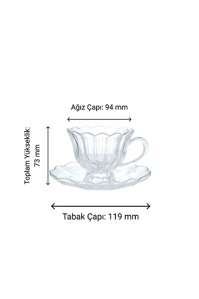 TrendDeco 6 Pieces Glass Latte Cappuccino Mocha Americano Espresso Cup with Handle