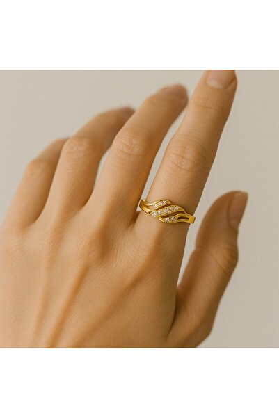 BY YASİN TOPÇU Dalga Zirkon Ayarlı Çelik Yüzük Ürün Açıklaması: