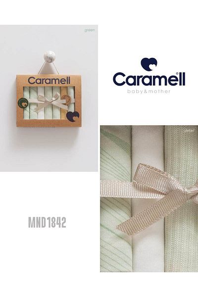 Caramell My Baby Kumsal 100% Cotton 7-Pack Baby Mouth Wipes New Season Lovely Baby Green 1842