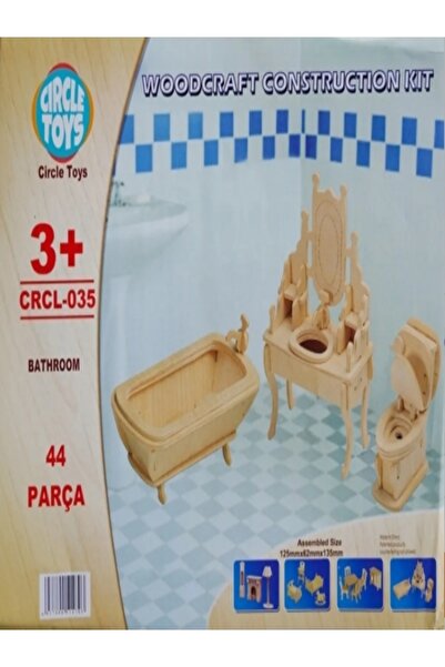 Emrah Gültekin 3D Banyo Seti Ahşap Puzzle | Montessori Eğitici Boyanabilir Ah...