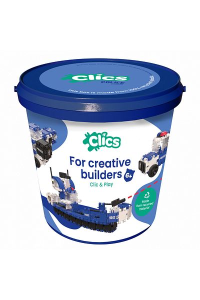 Clicstoys Set de construcție Clics 8 în 1 cu vehicule de poliție