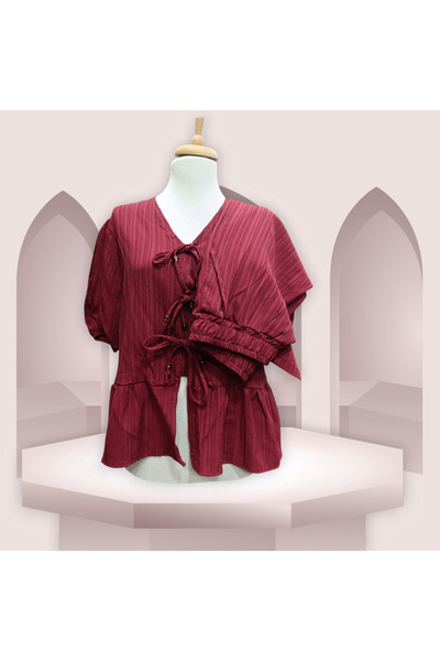 DENİZLİFE Women's front tie short sleeve suit