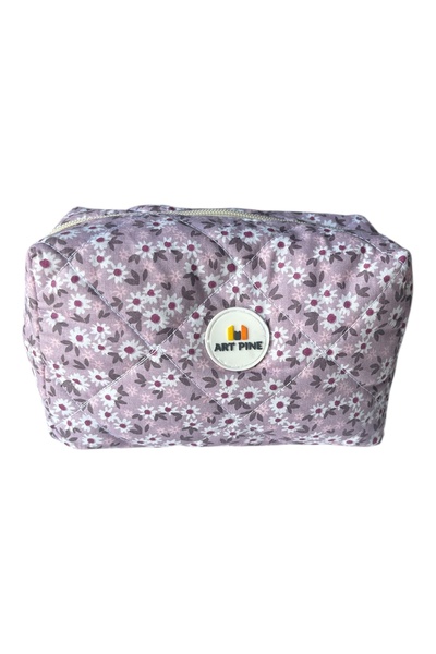 ART PINE Viral Lilac Floral Makeup Bag - Clutch - Cosmetic Bags