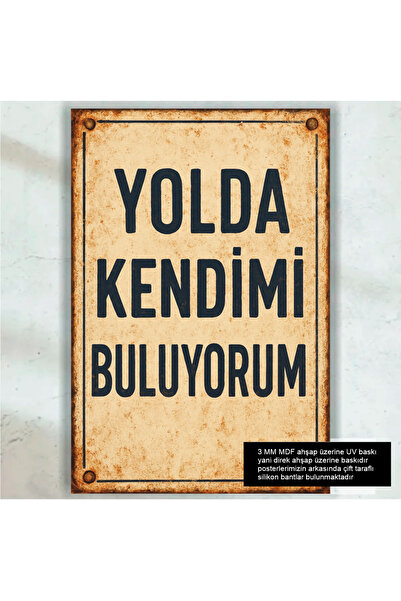 Hayat Poster Nalazim se na putu, retro drveni poster sa grafitima u stilu reg...