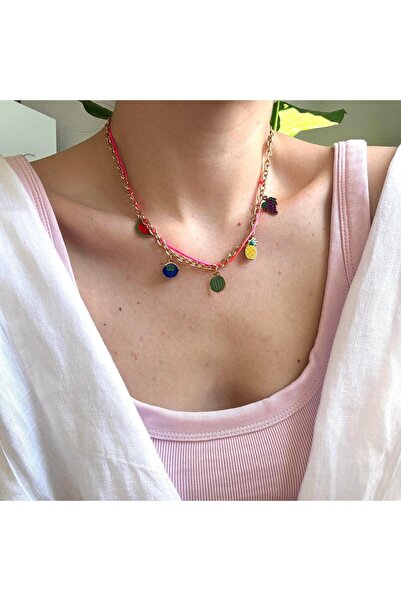 Alice İsstanbul Çelik İpli Zincirli Meyve Charm Kolye