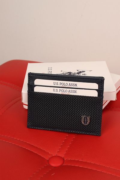 U.S. Polo Assn. Η.Π.Α. POLO ASSN. 8442-8443-8444 ΘΗΚΗ ΚΑΡΤΑΣ ΠΟΡΤΟΦΟΛΙΟΥ ΓΝΗΣΙΟ ΔΕΡΜΑ ΣΚΟΥΡΟ ΜΠΛΕ