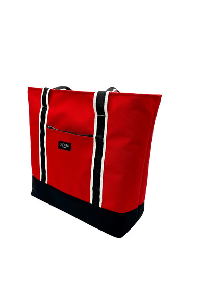 Differ Studio Κόκκινο χρώμα 2 τεμαχίων αδιάβροχη τσάντα πολλαπλών χρήσεων με μαύρη εσωτερική τσάντα παραλίας/μπράτσο/ώμος/αθλητική/τσάντα ταξιδιού